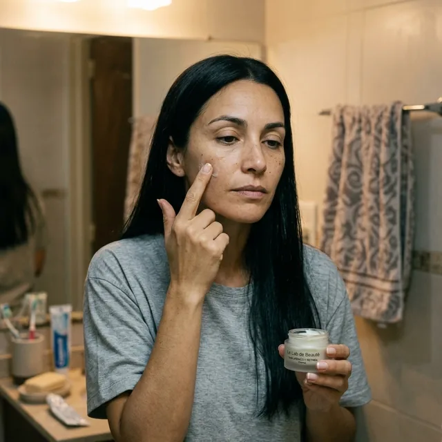 Crema con Ácido Hialurónico y Retinol en uso