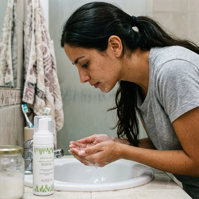Biotic Balance — Espuma de limpieza en uso